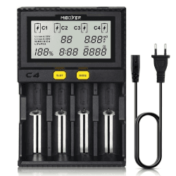 Universal akku Ladegerät, 18650 Baterieaufladegerät mit 4 Schacht, LCD-Display Batterien Ladegerät für Li-Ion LiFePO4 NI-MH NI-Cd AA AAA C 18350 18500 18700 20700 21700 26650 RCR123.