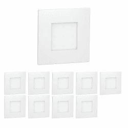 ledscom.de 10 Stück LED Treppenlicht/Wandeinbauleuchte FEX für innen und außen, eckig, 85 x 85mm, kaltweiß