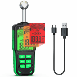 RDINSCOS Feuchtigkeitsmessgerät Wand Wiederaufladbarer Feuchtigkeitsmesser für wände Wandfeuchtemessgerät Mauerwerk mit 3-Farben-LCD,5 Modi Baufeuchtemessgerät 5-40mm Analysetiefe