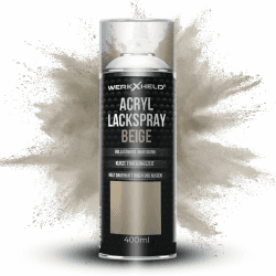 WerkXheld Sprühlack 400ml - Hochwertiges Lackspray Beige RAL 1001, Vielseitig anwendbar auf Holz, Metall & Textil, Langlebiger Acryllack Spray