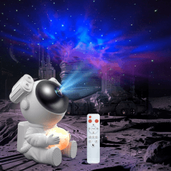 Astronaut Projektor Galaxy Nachtlicht, LED Sternenhimmel Projektor Lampe mit Nebula, Timer, Fernbedienung und 360° Rotation, Heimkino-Beleuchtung oder Schlafzimmer-Stimmungslicht für Kinder Erwachsene