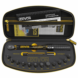 Drehmomentschlüssel Fahrrad & Motorrad, 1/4 Zoll, inklusive 15 teiliges Set Innensechskant Hex und Torx Bits, Messbereich 2-26 Nm mit Verlängerungsstange, torque wrench set Für Rennrad und mehr