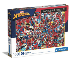 Clementoni - 39657 - Impossible Puzzle - Marvel Spiderman - Puzzle 1000 Teile ab 10 Jahren, Erwachsenenpuzzle mit Wimmelbild, herausforderndes Geschicklichkeitsspiel für die ganze Familie