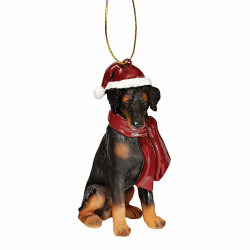 Design Toscano Christmas Ornaments, Weihnachtsdobermann Feiertags-Hundeornamente