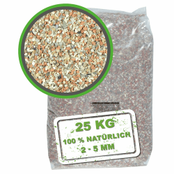 Meine Hennen Mineralgrit 25kg, 2-5mm Körnung, Muschelgrit, Hühnergrit, Pickstein für Hühner, Gritstein, Futterkalk zur Förderung von stabileren Eierschalen, Knochen und Federn