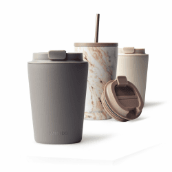 MAMEIDO Thermobecher 350ml, 470ml & 700ml - dichter Kaffeebecher to go aus Edelstahl doppelwandig isoliert, auslaufsicher - Coffee to go Becher warmhaltend (Taupe Grey, 0,35l)