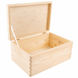 Creative Deco Holzkiste mit Deckel | 30 x 20 x 14 cm (+/-1cm) | Erinnerungsbox Baby Groß Holzbox mit Deckel Unlackiert Kasten | Für Dokumente, Wertsachen, Spielzeuge, Werkzeuge | ROH Natur 30 x 20 x 14 cm