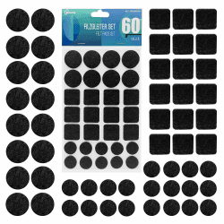 shinfly Filzgleiter Selbstklebend - 60 Stück Filzgleiter für Stühle - Möbelgleiter Filz Selbstklebend Schwarz 3mm Dicke - Stuhl Filzgleiter Mit Idealer Klebkraft für Möbel Boden