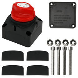 Auto Batterie Trennschalter Hauptschalter Stromschalter, Wasserdicht für Boot KFZ LKW Jacht Wohnwagen Motorrad 300A 12V 24V 48V