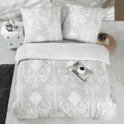 ZIRVEHOME Bettwäsche Set dreiteilig, 200x200cm Bettbezug, Baumwolle, Alone V1 Grau 200 x 200 cm