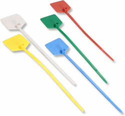 QSFPTEK 100Pcs Mehrere Farben Marker-Nylon-Kabelbinder 15.2 cm, Kabelmanagement Nylon-Kabelbinder mit Marker, selbstsichernde, beschriebene Kabelbinder 15,2 cm für Kabel, mehrere Farben, 100 Stück