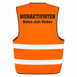 Spaß Kostet Männer Warnweste Unfallweste Bieraktivisten HEBEN statt KLEBEN malle saufen 3XL Orange