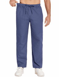 COOFANDY Herren Jeans Straight Jeanshose Stretch Schlupfhose Schlupfjeans Stylische Hose Gummibund mit Kordelzug Cargo-Taschen für Männer S Twill-denim-dunkelblau