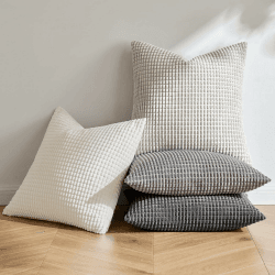 MIULEE 4er Set Kissenbezug Kissen Dekorative Kissenbezüge Kordsamt Sofakissen Dekokissen Kopfkissenbezug Couchkissen Deko Bezug für Sofa Couch Wohnzimmer Schlafzimmer Büro 40x40cm Graue Serie