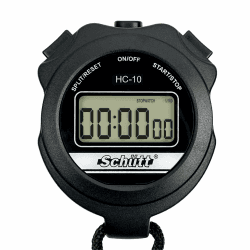 Schütt Stoppuhr HC-10 | Ganz einfach: nur Start - Stopp & Reset | EIN- & Ausschaltbar | Großes einzeiliges Display | Spritzwasserfest | Sport | Hobby | Freizeit | Für Kinder geeignet