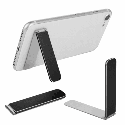 TIESOME Ultradünner Handy-Halter, Faltbarer Mini-Telefon-Kickstand tragbarer Telefonständer Einstellbarer Winkel für Telefon und Handytasche Universalmodell (schwarz)