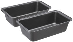 Amazon Basics Rechteckig Brotbackform, 2er-Pack, antihaftbeschichtet, Karbonstahl, Grau, 27x15x7 cm