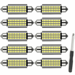 TITKBOW 10 Stück 41MM Auto LED Innenbeleuchtung, Auto Innen Beleuchtung Mit Kühlkörper auf der Rückseite, Plug and Play Auto Innenraum Leselampe Quelle, Weiß