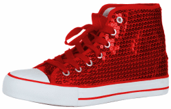 Brandsseller Damen Glitzer Sneaker Pailletten Halbhoch Damenschnürer Damenboots 41 EU Rot