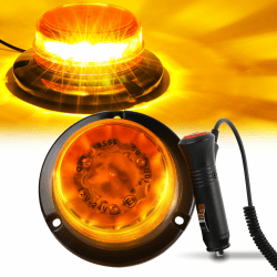 DREAMIZER Auto Notbeleuchtung, E9 ECE R10 Auto Warnleuchten, Rotierendes Bernstein Rundumleuchte Blinklicht, 36 LEDs 10V-30V Blitzlicht mit Magnet für Fahrzeuge, Gabelstapler, LKW, Traktor