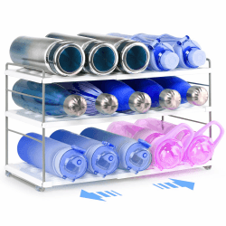 mepure Flaschen Organizer, Erweiterbar flaschenaufbewahrung, Verstellbare Becher Lagerung für Küche Organisation, 3 Tier Cup Veranstalter für Sportflasche isoliert Mug Kühlschrank, Weiß