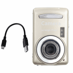 Akozon Digitalkamera, Outdoor 16MP 720P 30FPS 4X Zoom HD Digital Videokamera 2,4 Zoll LCD Display Camcorder Gold Zubehör(Gold)