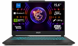 MSI Cyborg 15 Gaming Laptop, 15,6" Full HD 144Hz, Intel Core i7-13620H, NVIDIA GeForce RTX 4060, 16GB DDR5, 512GB SSD, Windows 11 Home, QWERTZ Tastatur, A13VF-862, Schwarz/transparent