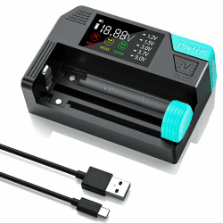 Dlyfull Batterietester für alle Batterien,Magnetischer Universal LCD BatteryCheck für AAA AA C D 9V&Knopfzellen,Einfacher Wiederaufladbarer Battery Tester für 1,2V 1,5V 3V und 3,7V,Mit USB-C Kabel