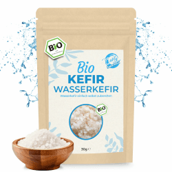 Curly Superfood Wasserkefir Kristalle Bio 30g - Besonders einfach frischen Wasserkefir herstellen (unendlich viel) inkl. Erfolgsgarantie & Anleitung - Kefir Kristalle