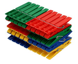 Wäscheklammern, 40er Set, 4 Farben