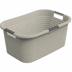 Rotho Country Wäschekorb 40l, Kunststoff (PP) BPA-frei, cappuccino, 40l (58.0 x 38.9 x 25.1 cm), Beige