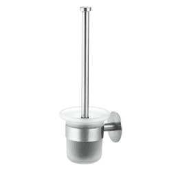 MaxDoux Klobürste- Toilettenbürste Ohne Bohren Wandmontage WC Bürste mit Halter Edelstahl und Glas Klobürstenhalter WC Garnitur für Bad und WC