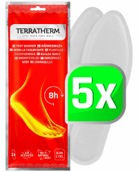 TerraTherm Wärmesohlen für Schuhe - 5 Paar M Sohlenwärmer, 100% natürliche Wärme, Fußwärmer Sohlen als auch Wärmeeinlagen für Schuhe, für 8h warme Füße, Schuhwärmer Einlagen M