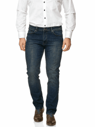 BARBONS Herren Jeans - Regular-Fit Stretch - Hochwertige Straight Jeans Herren Hose - Business Anzug Freizeit 36W / 32L 01-navy