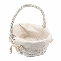 Ideen mit Herz Weiden-Korb | Holz-Korb mit Stoff | naturfarben | Weidenholz | Präsentkorb | Geschenk-Verpackung | Deko | Shabby Chic | Blumen-Korb Angebot bei HelloDeals