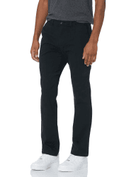 Amazon Essentials Herren Legere Stretch-Chinohose in sportlicher Passform (in Übergröße erhältlich) 38W / 32L Schwarz