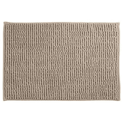 MSV Badteppich Badvorleger Duschvorleger Chenille Hochflor Badematte 40x60 cm – Taupe