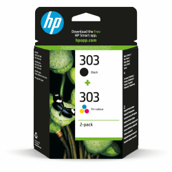 HP 303 (3YM92AE) Original Druckerpatronen 2 Count (Pack of 1) für HP ENVY 6200, 7100, 7134,7220e,7221e,7224e,7800,7900e Tango Printer.Schwarz - 1X 200 Seiten|Dreifarbig - 1 x 165 Seiten