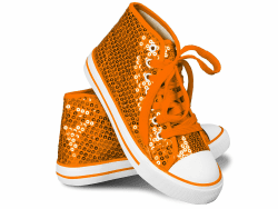 Think Jeck! Pailletten Schuhe Damen Glitzer Sneaker auch als Wendepailletten wählbar Halbhoch Damenschnürer Disco 41 EU Orange