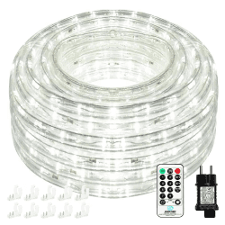 Nurkoo 10m LED Lichtschlauch, 240 LEDs Lichterschlauch IP65 Wasserfest, Lichterkette Strombetrieben mit EU-Stecker für Innen Außen Party Hochzeit Deko, Leuchtschlauch (Kaltweiß)
