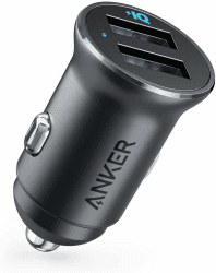 Anker 24W Car Charger Ladegerät, Mini Autoladegerät, 4.8A Duales USB Mit Blauem LED-Licht, Kompatibel Mit iPhone 16/15/14/13, iPad Pro/Air 2/Mini, Galaxy und Mehr