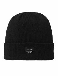JACK & JONES Herren Mütze Strickmütze Beanie JACDNA Strickmütze Einheitsgröße Schwarz (Black Black)