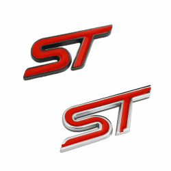 Auto Metall ST Line Emblem, 2 Stück 3D Metall ST Aufkleber Autokopf Emblem, Legierung ST Logo, Frontgrill Karosserie Kofferraum Dekoration, Abzeichen Chrom Aufkleber für Die meisten Automodelle