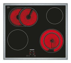 Siemens ET645HN17E Kochfeld Elektro, 58.3 cm, Flachrahmen-Design, Digitales Funktionsdisplay, schwarz