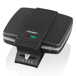 Cloer 1440 Brüsseler Waffeleisen für traditionelle Belgische Waffeln, 930 W, Backampel, schwarz lackiertes Metallgehäuse