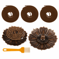 GHVACZS Lotus Räucherstäbchen Halter, Räucherstäbchenhalter mit 36-Gang-Räucherspirale und Staubpinsel, Räucherstäbchen Halterung aus Legierung für Deko Wohnzimmer und Yoga