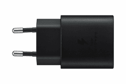Samsung USB-C-Ladegerät, 25 W, ultraschnell, Adapter USB C auf USB, Samsung Schnellladegerät, Samsung Original-Ladegerät, ohne Kabel, Schwarz