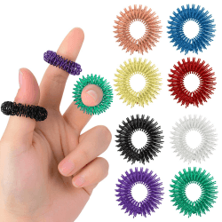 Abeillo Akupressur Ring Set, Massageringe für Finger Akupressurring, Massage Ring für Stress Reduzierstück und Förderung der Durchblutung, Fingermassage oder Zehenmassage 8 Stück.