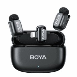 Boyamini Mini Mikrofonmini für iPhone, Lavalier Mikrofon Handy mit Geräuschunterdrückung 30H Dauer 100m Reichweite, Kompatibel mit iPhone/iPad für YouTube, TikTok, Vlog Aufnahmen