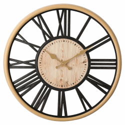 DIYZON Klassischer Stil, Gebogenes Glas, 40 cm, Wanduhr, Retro, Römische Ziffern Vintage-Uhr, Batteriebetrieben, Für Zuhause – Geräuschlose, Nicht Tickende Uhren, Wohnzimmer Schlafzimmer Küchenwanduhr
